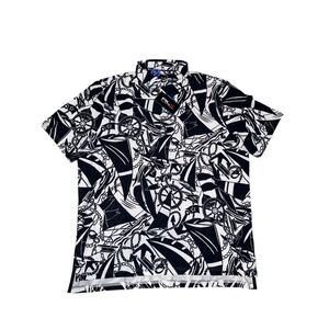 RLX Ralph Lauren Polo Mens Sz XL Blue Performance‎ Nautical All Over Print $115